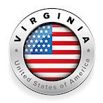 Virginia Usa flag badge button vector