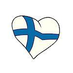 Finland heart, Patriotic symbol. Comic cartoon style pop art illustration vector retro
