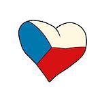 Czech Republic heart, Patriotic symbol. Comic cartoon style pop art illustration vector retro
