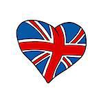 United Kingdom heart Patriotic symbol. Comic cartoon style pop art illustration vector retro
