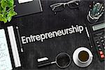 Entrepreneurship Handwritten on Black Chalkboard. 3d Rendering. Toned Illustration.