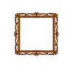 carved frame for picture or photo with shadow on white background