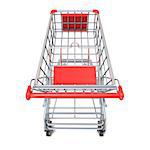 Shopping cart, top view. 3D render illustration isolated on white background