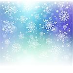 Christmas snowflakes on colorful background. Vector illustration.