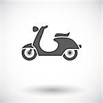 Scooter. Single flat icon on white background. Vector illustration.