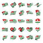 Abkhazia flag, vector illustration on a white background