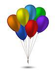 Seven balloons in the colors of the rainbow. Vector illustration