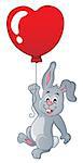 Rabbit with heart shaped balloon theme 1 - eps10 vector illustration.