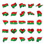 Burkina Faso flag, vector illustration on a white background