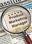 Product Marketing Manager. Newspaper with the Advertisements and Classifieds Ads for Vacancy. Product Marketing Manager - Jobs in Newspaper. Job Search Concept. Selective focus. 3D Illustration.