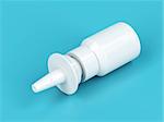 3D illustration of white nasal spray bottle