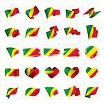 Congo flag, vector illustration on a white background