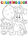 Coloring book Easter rabbit theme 9 - eps10 vector illustration.