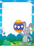 Frame with Easter bunny topic 9 - eps10 vector illustration.