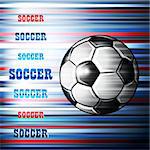 Soccer ball on abstract colorful background. Vector illustration.