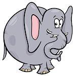 Cartoon Illustration of Elephant Animal Character