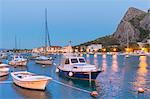 Omis, boats on the Cetina River, Dalmatia, Adriatic Coast, Croatia