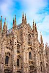 Milan, Lombardy, Italy. The facade of the Milan's Cathedral