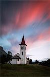 Pink clouds at sunset on Chiesa Bianca, Maloja, Bregaglia Valley, Canton of Graubünden, Engadin, Switzerland