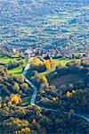 Small town in autumn Europe, Italy, Trentino Alto Adige, Trento district, Brentonico