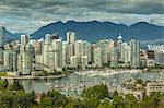 View of Vancouver skyline as viewed from Mount Pleasant District, Vancouver, British Columbia, Canada, North America