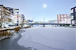 Frozen river in Stockholm, Sweden