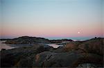 Scenic townscape of Lysekil at sunset