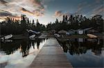 Pier on lake in Jamtland, Sweden