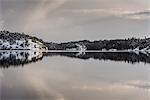 Snowy lake in Sodermanland, Sweden