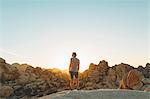 Man looking at view in Joshua Tree National Park