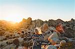 Woman spreading arms in Joshua Tree National Park