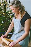 Woman preparing christmas cookies