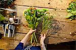 Florist working in flower shop