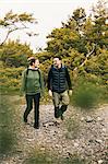 Couple hiking in Sodermanland, Sweden