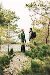 Couple hiking in Sodermanland, Sweden