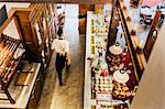 High angle view of waiter at bakery in Sweden