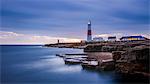 Portland Bill Lighthouse at sunset, Portland, Jurassic Coast UNESCO World Heritage Site, Dorset, England, United Kingdom, Europe