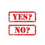 YES NO stamp vector grunge design with scratches. Color is easily changed.