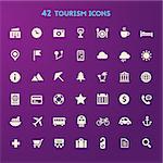 Vector big set of trendy icons of travel and tourism metaphors