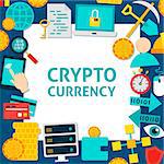 Cryptocurrency Paper Template. Vector Illustration Flat Style Business Concept.