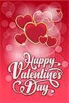 Valentine day card with hearts and Happy Valentines Day