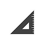 Triangle ruler black icon on white