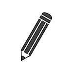 Pencil black icon on white