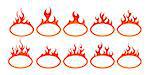 10 fire icon with round bottom design element on white background