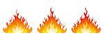 3 fire icon with flatten bottom design element on white background