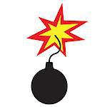 Bomb icon flat style isolated on white. Vector illustration