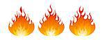 3 fire icon with round bottom design element on white background