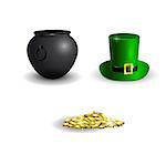 Set of elements for St Patrick s Day isolated on white background