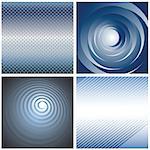 Set of abstract blue backgrounds and textures.