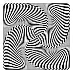 Abstract 3D op art design. Rotation, swirl and torsion motion illusion. Vector graphics.